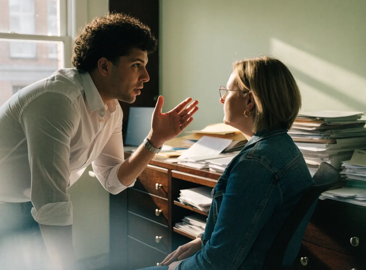 Two colleagues reviewing a printed transaction record together